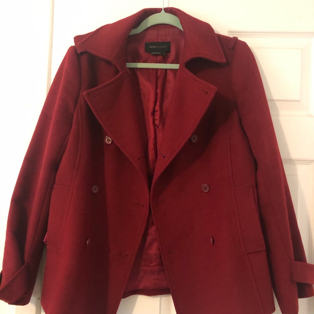 Bcbg Maxazria Red Peacoat
